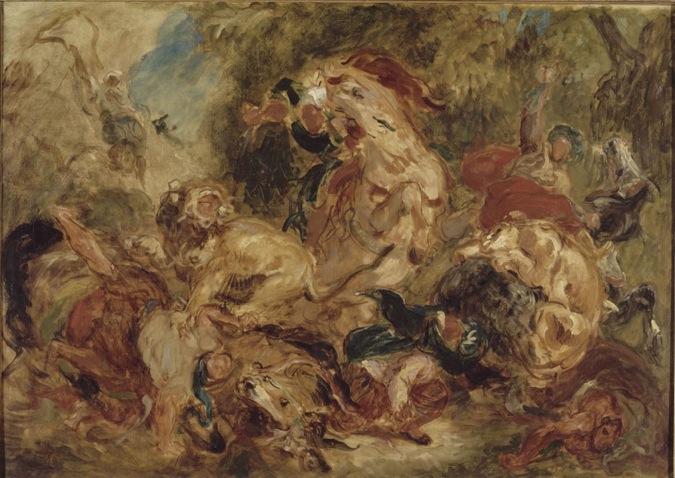 eug_ne delacroix 1798 - 1863 la chasse aux lions 1854 paris mus_e d_orsay   - copie